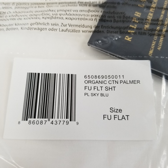 Ralph Lauren Organic Cotton Palmer Percale Full Flat Sheet New - Picture 5 of 10